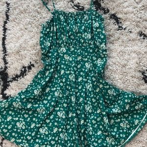 Dainty green floral babydoll dress
